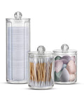 Organizer Bagno Trasparenti – Set 3 Pezzi con Coperchio Multiuso in PP