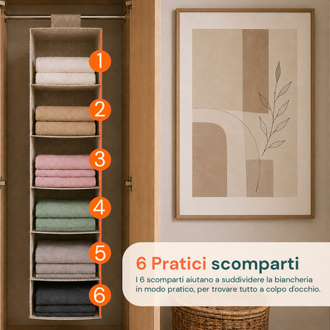 Organizzatore Per Biancheria Con 6 Scomparti