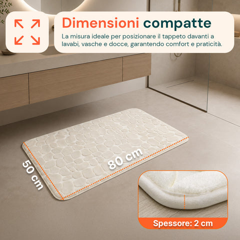 Tappeto Memory Foam Beige 50x80cm