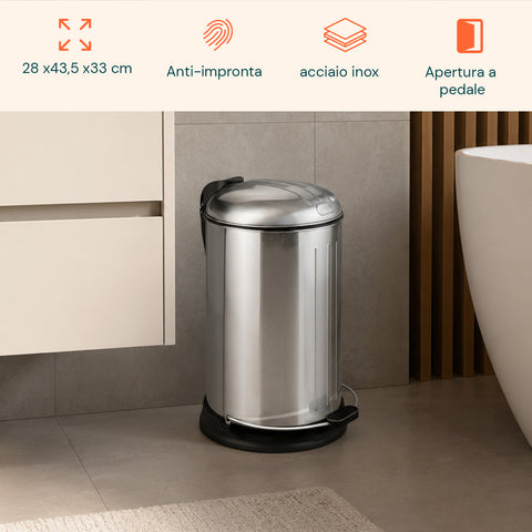 Pattumiera Easy Close Lagun Inox 12l