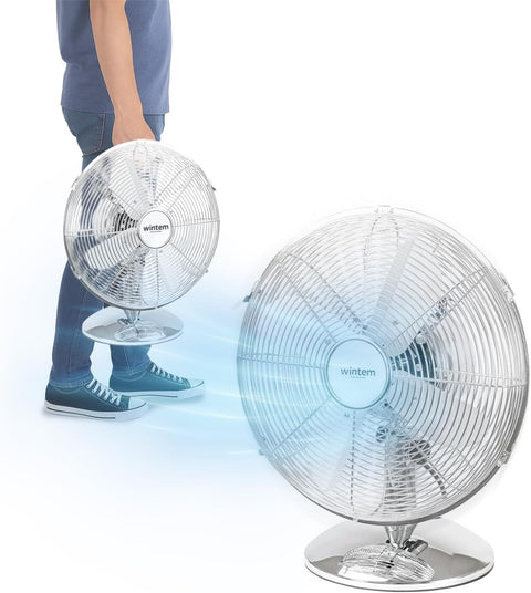 Ventilatore da Tavolo Moderno 40W Silenzioso - 3 velocità e Oscillazione