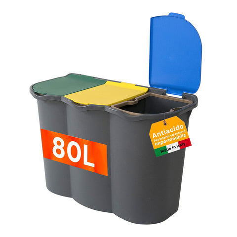Contenitore 3 Scomparti Raccolta Differenziata