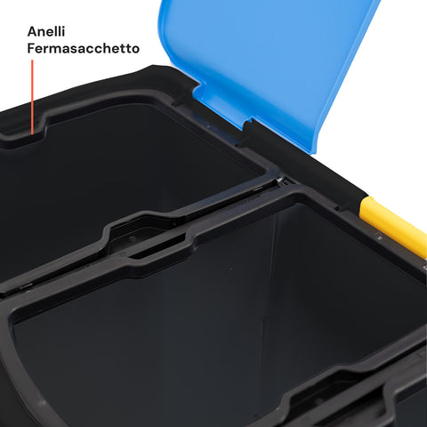 Contenitore 3 Scomparti Raccolta Differenziata