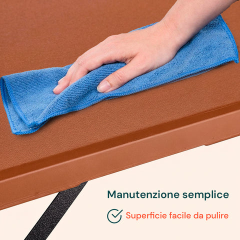 Tavolo Richiudibile a Valigia Terracotta per Esterno – Plastica PP Salvaspazio 180x75x74cm
