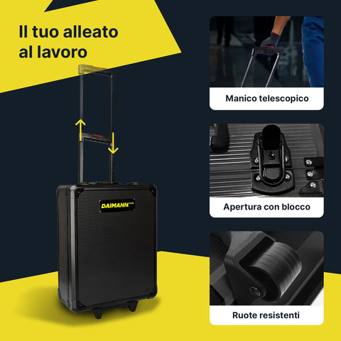 Set Utensili Professionale da 699 Pezzi in Valigetta Trolley – CraftyCart Nero