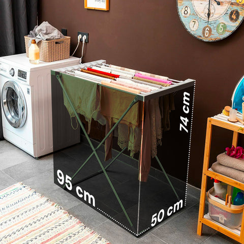 Stendibiancheria Riscaldato in Alluminio – 8 Barre e Design Pieghevole