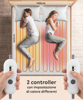 Coperta Termica Elettrica Coprimaterasso Lavabile con Riscaldamento Rapido e 4 Temperature