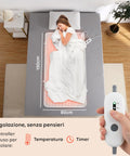 Coperta Termica Elettrica Coprimaterasso Lavabile con Riscaldamento Rapido e 4 Temperature