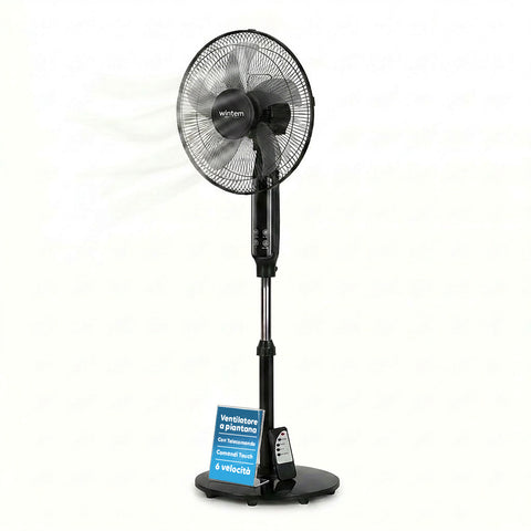 Ventilatore 40W a Piantana 40 cm con Telecomando e Altezza Regolabile fino a 135 cm – 6 Velocità