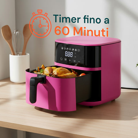 Friggitrice ad Aria 4,5L con Display LED Touch e 7 Programmi di Cottura 1400W