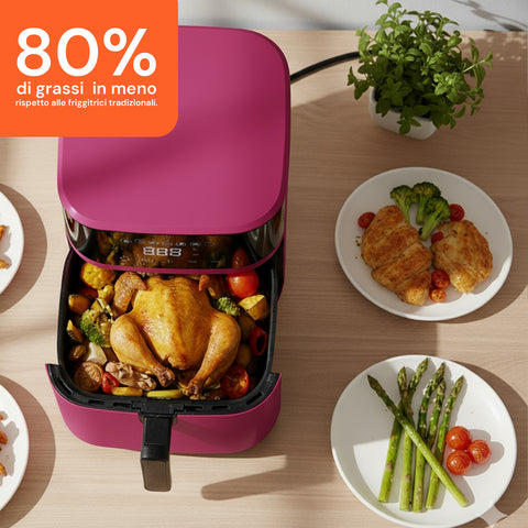 Friggitrice ad Aria 4,5L con Display LED Touch e 7 Programmi di Cottura 1400W