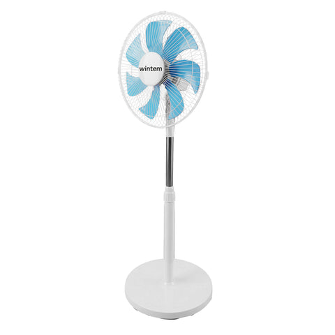 Ventilatore a Piantana 40W con 7 Pale in PP, 3 Velocità, Altezza Regolabile 80-100cm – Oscillazione Orizzontale 60° e Inclinazione 45°