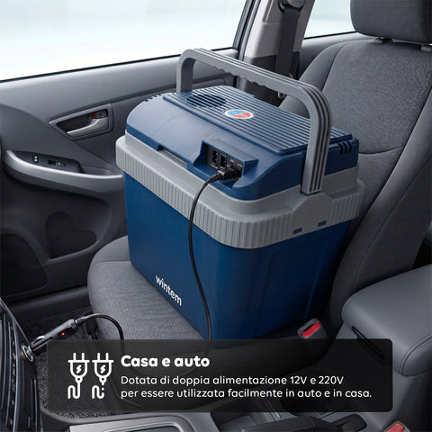 Borsa Frigo Elettrica 24L Caldo/Freddo – Rinfresca fino a -18°C sotto Ambiente e Riscalda fino a 65°C (40/50W)