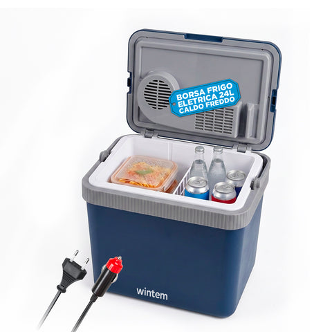 Borsa Frigo Elettrica 24L Caldo/Freddo – Rinfresca fino a -18°C sotto Ambiente e Riscalda fino a 65°C (40/50W)