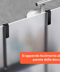 Mensola da Bagno AppendiDoccia Nero con 2 Ripiani e Ganci