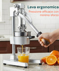 Spremiagrumi Manuale a Leva Professionale Struttura in Ghisa con Filtro