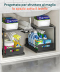 Organizer Sottolavello Cucina Espandibile con 2 Cassetti Estraibili