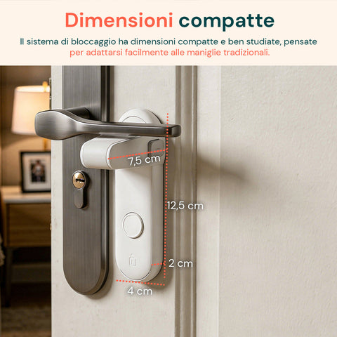 Set 2 Blocca Maniglie Adesivi di Sicurezza con Pulsanti Bilaterali per Bambini e Animali – h 2,3x4,5 cm