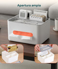 Dispenser Multiuso da Tavolo - Organizer con 3 Scomparti e Porta Fazzoletti