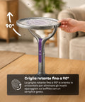 Racchetta Elettrica Zanzare 2-in-1 – Manico Telescopico Estensibile 79-106cm e Testa Rotante 90° – Griglia 4000V a 5 Strati, Luce UV 365nm e Batteria 1800mAh USB-C – Sterminatore Insetti Soffitto