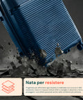 Set 3 Trolley Rigidi da Viaggio + Beauty Case con 4 Ruote Multidirezionali (56-66-76 cm)