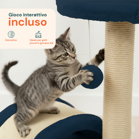 Tiragraffi per Gatti 50 cm con Arco in Sisal e Gioco Pendente