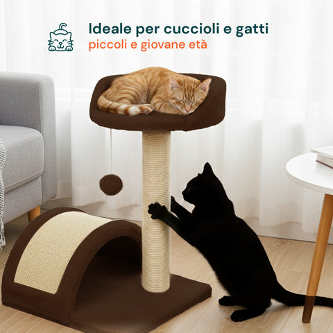 Tiragraffi per Gatti 50 cm con Arco in Sisal e Gioco Pendente