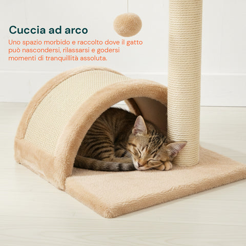 Tiragraffi per Gatti 50 cm con Arco in Sisal e Gioco Pendente