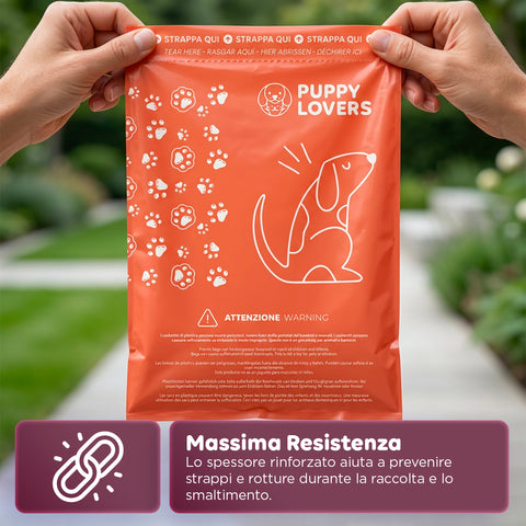 600 Sacchetti per Cani Biodegradabili per Bisogni – Formato Scorta 500+100 Omaggio – 40 Rotoli da 15 Sacchetti – Dimensioni 22x33cm Spessore 0,01 mm