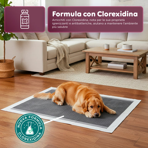 Tappetini Igienici Pannolini Traversine 60×90 cm al Carbone Attivo con Adesivi – Set Multi Formato