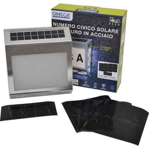 omega numero civico solare da muro in acciaio ean 8055384191228