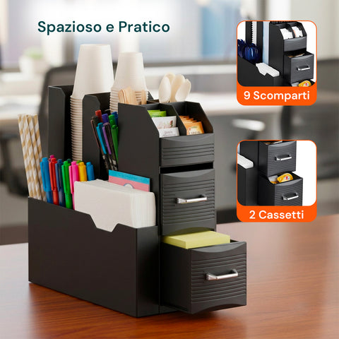 Cassetti dell'organizer porta capsule per zucchero e palette