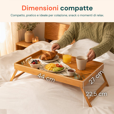 Vassoio da Letto per Colazione Richiudibile Eco in Bambù