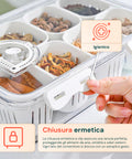 Contenitore con 8 Scomparti in PP – Chiusura a Clip e Funzione Sgocciolatoio