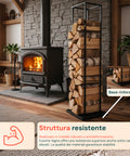 Scaffale Portalegna in Metallo – Supporto Salvaspazio 33×33×115 cm