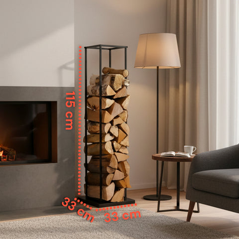 Scaffale Portalegna in Metallo – Supporto Salvaspazio 33×33×115 cm