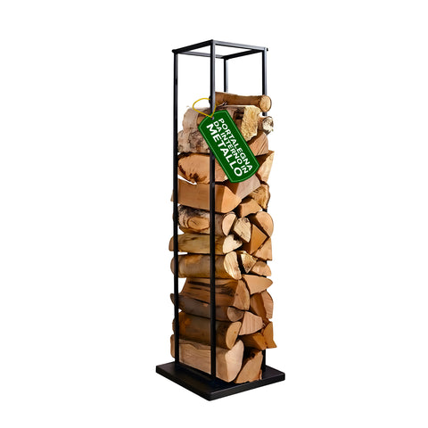 Scaffale Portalegna in Metallo – Supporto Salvaspazio 33×33×115 cm