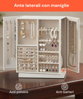 Organizer Gioielli Rotante a 360° con Cassetti, Ganci e Rivestimento in Velluto