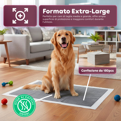 Tappetini Igienici Pannolini Traversine 60×90 cm al Carbone Attivo con Adesivi – Set Multi Formato