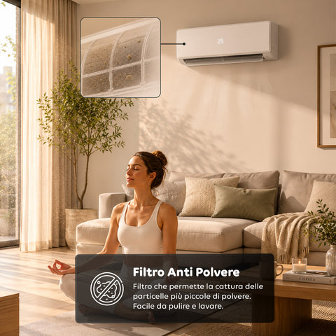 Climatizzatore Monosplit Inverter 9000/12000/18000 BTU A++ Gas R32 Wi-Fi
