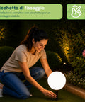 Lampada Solare da Giardino con Telecomando, Luci LED RGB+Bianco, 8 Ore, Batteria Li-ion, Picchetto e Pannello Solare Integrato