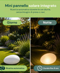 Lampada Solare da Giardino con Telecomando, Luci LED RGB+Bianco, 8 Ore, Batteria Li-ion, Picchetto e Pannello Solare Integrato