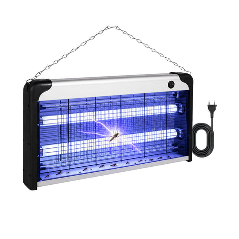 Lampada Insetticida Elettrica 30W Copertura 60m² con Vassoio Rimovibile,  Zanzariera UV LED 8700h Cavo 1 mt e Catena per Fissaggio
