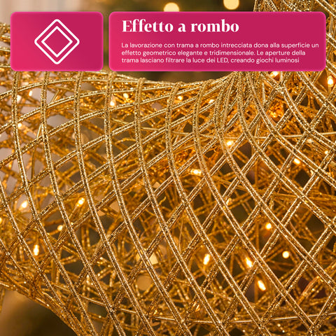 Renna Luminosa 90 cm Glitter con LED Luce Calda | Decorazione Natalizia in Vimini – 2 Finiture, 3 Colori