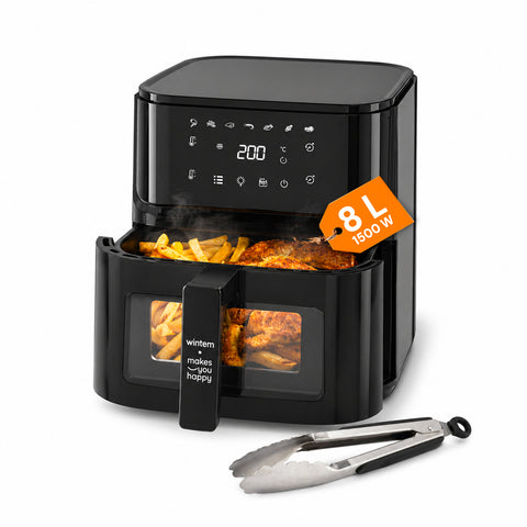Friggitrice ad Aria 8l con Touch Led, 8 Programmi e Ricettario Incluso