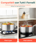 Casseruola Alta in Alluminio 16/20/24 cm con Manico Inox – Forno e Gas