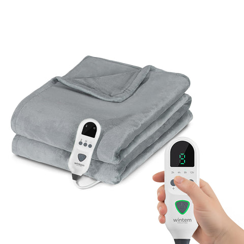 Coperta Termica Matrimoniale Fluffy per Letto e Divano in Flanella con Timer 9H