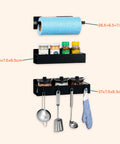 Set 3 Organizer Magnetico Cucina: Porta Spezie, Barattoli e Porta Rotolo Senza Fori