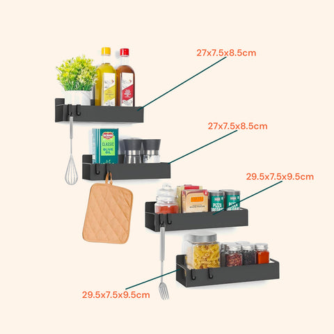 Set Ripiani Magnetici per Frigo – Robusti Porta Spezie in Metallo con Magnete