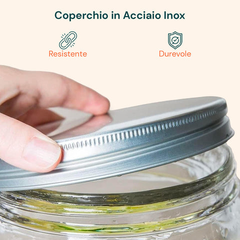 Dispenser Bevande in Vetro 8L con Rubinetto in Alluminio